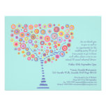 Wedding Rehearsal Dinner Aqua Circle Tree Invite inbjudningar