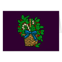 Weihnachten Christmas Korb Stechpalme basket holly Karten