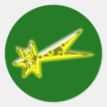 Weihnachten Komet christmas comet Runder Aufkleber