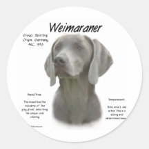 Weimaraner historiedesign runda klistermärken