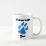 Weimaraner pappablått Pawprint Kaffe Koppar