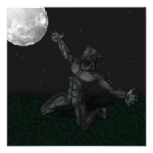 Werewolf Lycan som tjuter och skäller på månen Personliga Tillkännagivande