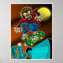 Werewolfskateboradåkare Print