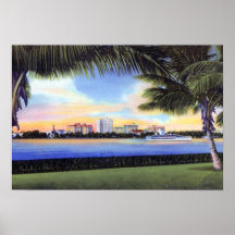 West Palm Beach Florida horisont på solnedgången Affischer