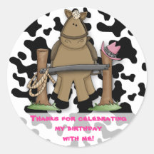 western partyfavöretikett klistermärke