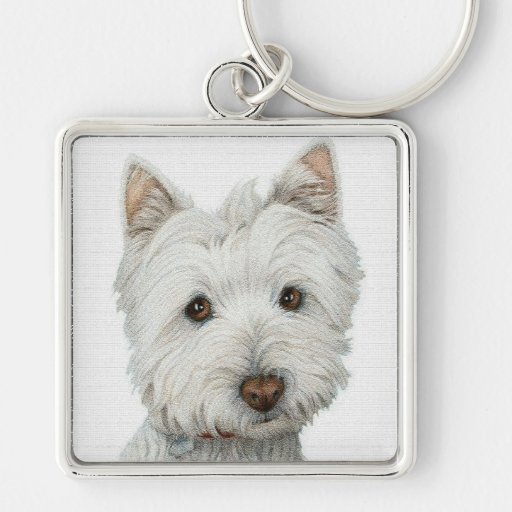 Westie med struktur verkställer nyckel ring