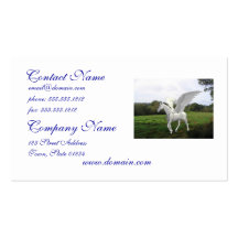 White Pegasus in a Field Business Card