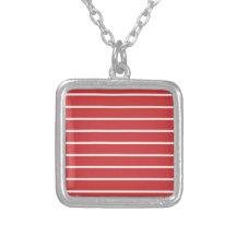 White Stripes on Red パーソナライズネックレス