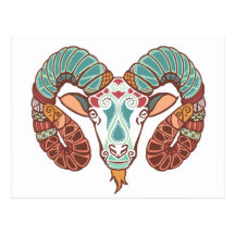 Widder/Aries Symbol Postkarte