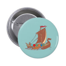Wikinger Drachenboot vikings dragon boat Anstecknadelbutton