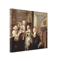 William Hogarth - A krattar framsteg - giftermål Sträckta Canvas Tryck