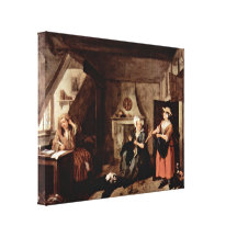 William Hogarth - den torterade poeten Kanvastryck