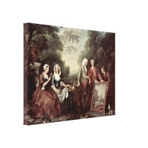William Hogarth - familjFountaine porträtt Sträckt Kanvastryck