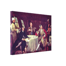 William Hogarth - Lord George i hans kabin Kanvasduk Med Gallerikvalitet