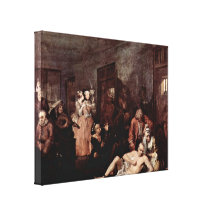 William Hogarth - madhousen Kanvastryck