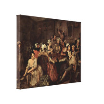 William Hogarth - plats i en krog Sträckt Canvastryck