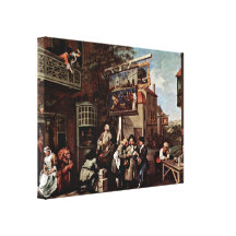 William Hogarth - valpropaganda Sträckta Kanvas Tryck