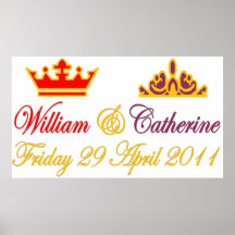 William och Catherine kunglig bröllopaffisch