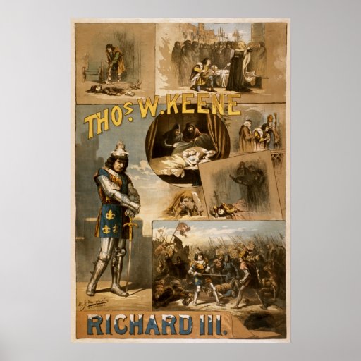 Williams Shakespeare Richard III som annonserar Affischer