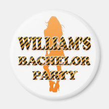 Williams ungkarlparty magnet för kylskåp