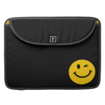 Winking smiley face sleeve for MacBook pro