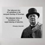 Winston Churchill kapitalismcitationstecken Print