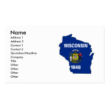 Wisconsin flaggakarta visitkort