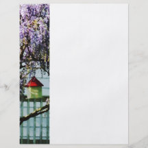Wisteria och Birdhouse Flygblad Designs