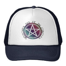 "Witches do it in circles" cute Pagan design Mesh Hats