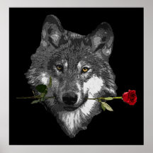 Wolf Rose Posters