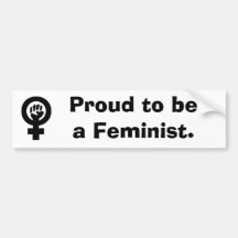 WomanFist som är stolt att vara en Feminist. Bildekal