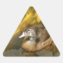 Wood anka och Koi Fish.jpg Triangle Sticker