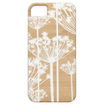Wood bakgrund blommar flickaktigt blommönstret iPhone 5 Case-Mate fodral