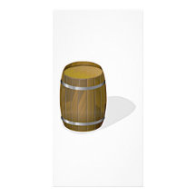 Wooden Barrel Picture Card