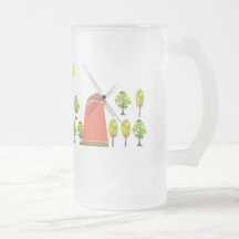 wooden windmill in Finland Beer Mugs