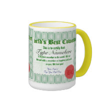 World's Best Coworker Certificate Award Mug