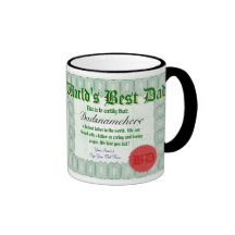 World's Best Dad Certicate Award Mug