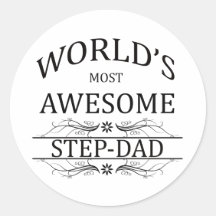 World's Most Awesome Step-Dad Round Stickers