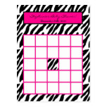 Writable zebra tryck för Bingokortshock rosa Vykort