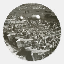 WWII-D-Dag i sydliga frankriken Runda Klistermärken