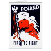 WWII Polen, först att slåss affischen Kort