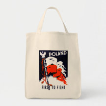 WWII Polen, först att slåss affischen Tote Bags