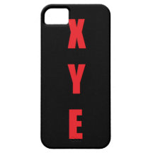 XYE-svart med röd bokstäver iPhone 5 Skal