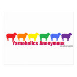 Yarnoholics anonyma regnbågefår vykort