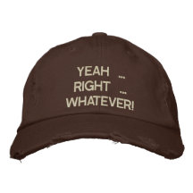Yeah rätt spelar ingen roll broderad hatt