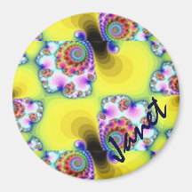 Yellow fractals magnet