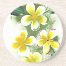 Yellow Tropical Flowers Coasters