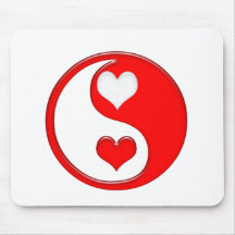 Yin och Yang valentinhjärtor Musmatta