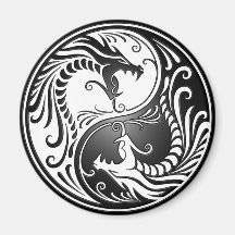 Yin Yang drakar Kylskåps Magneter