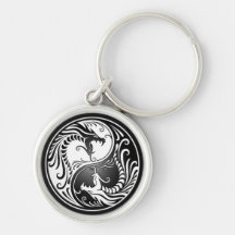 Yin Yang drakar Nyckel Ringar